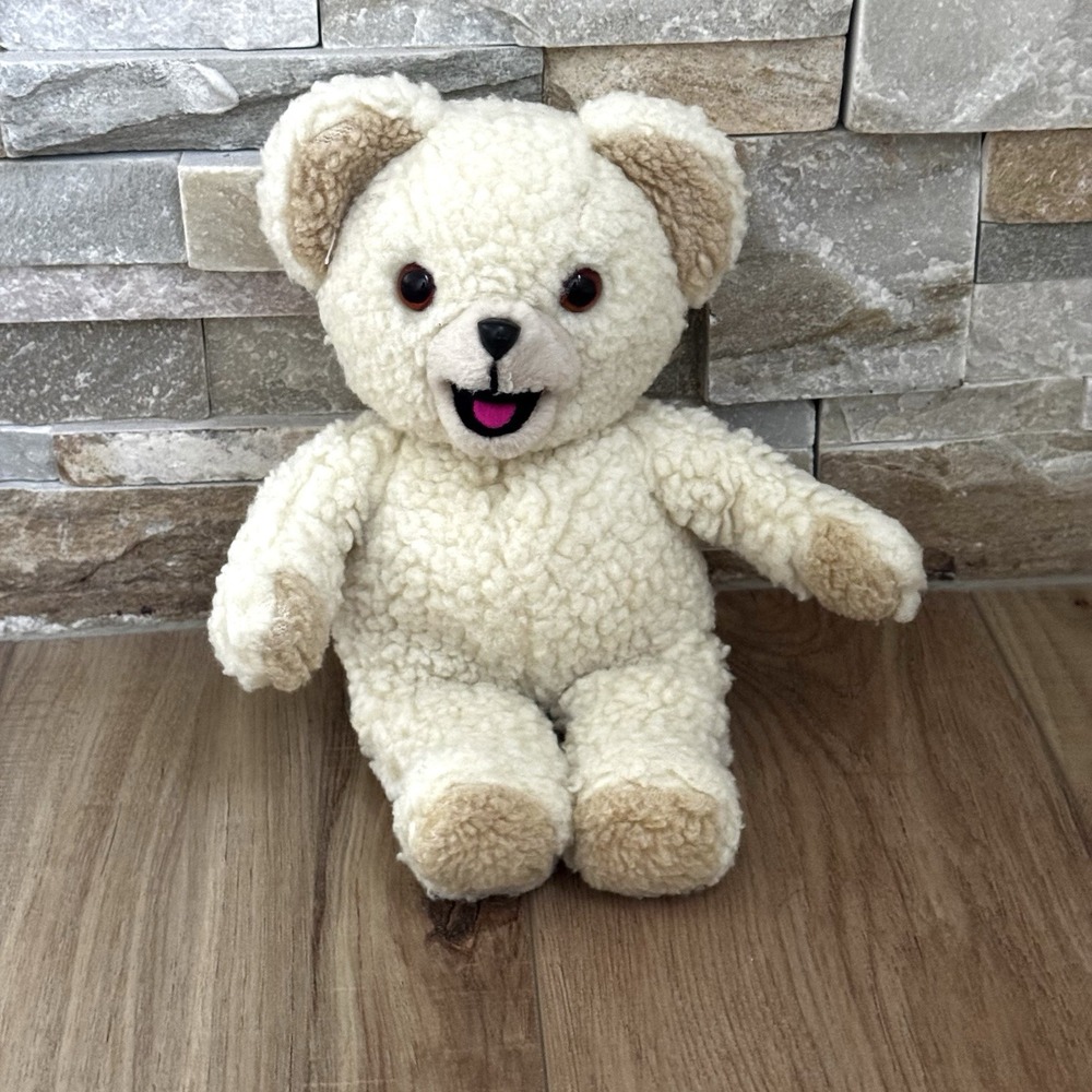 Vintage 1986 Russ Snuggle Fabric Softener White Bear Plush Stuffed Animal 11"